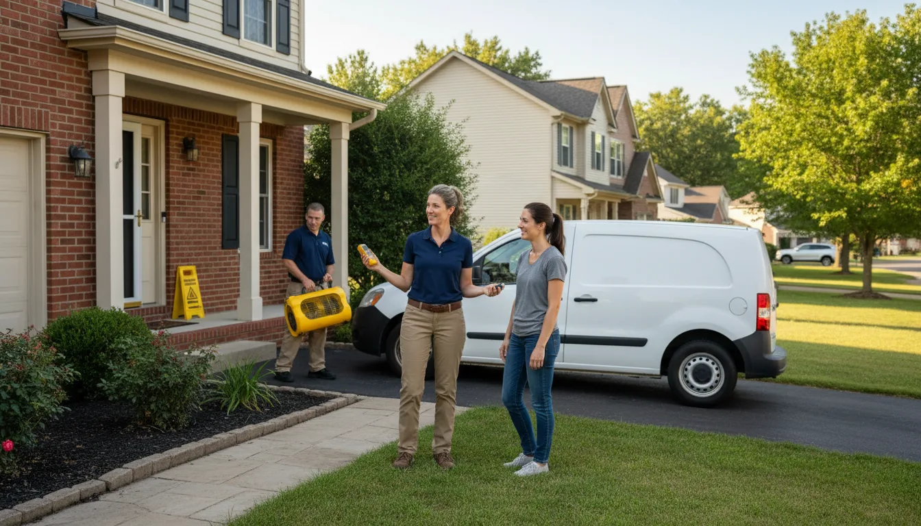 Residential water damage restoration in South Fork, PA